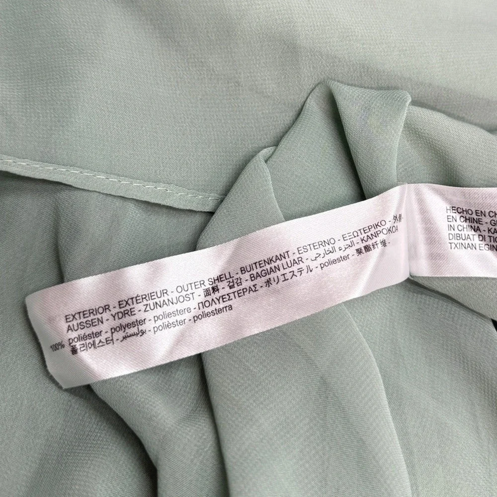 Zara Pleated Chiffon Midi Dress in Sea Green size Small NWT - Picture 4 of 6